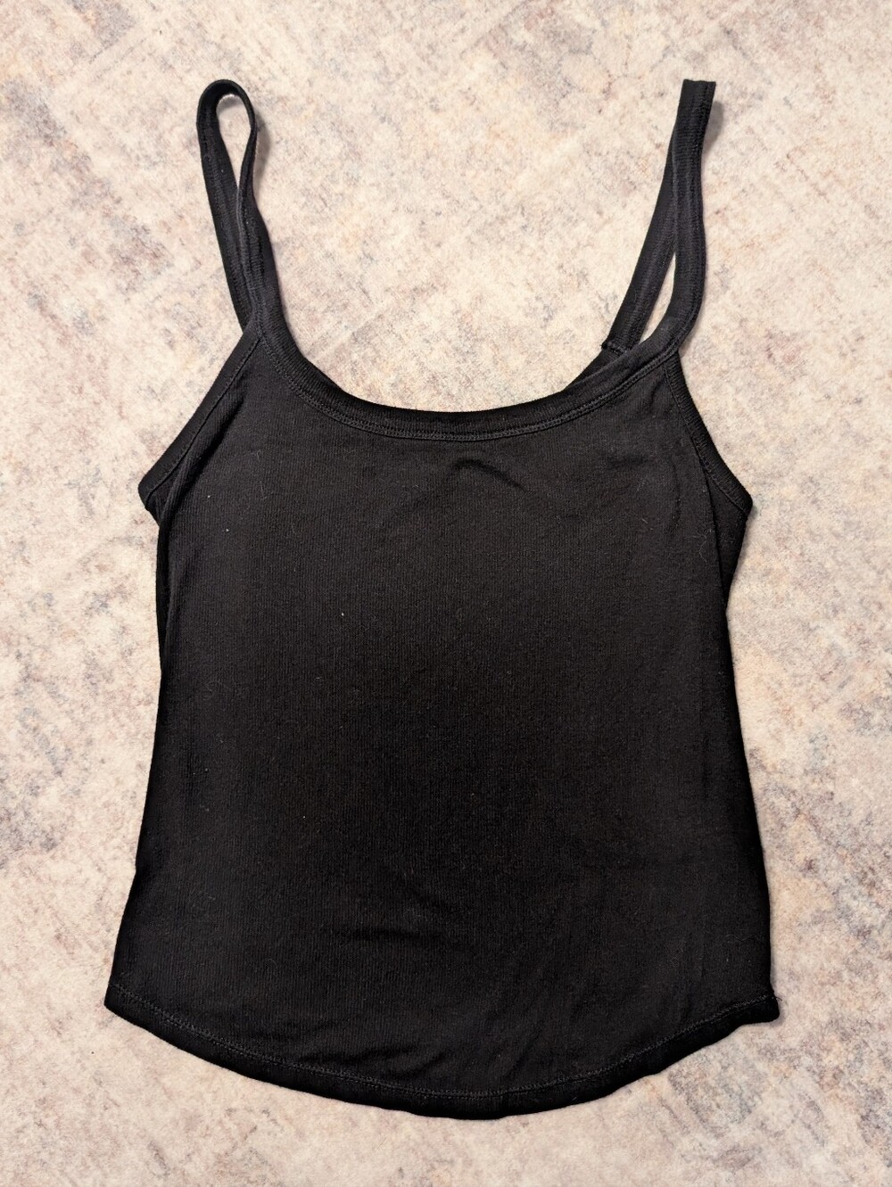 Intimantly Free People Black Strap Scoop Tank Top